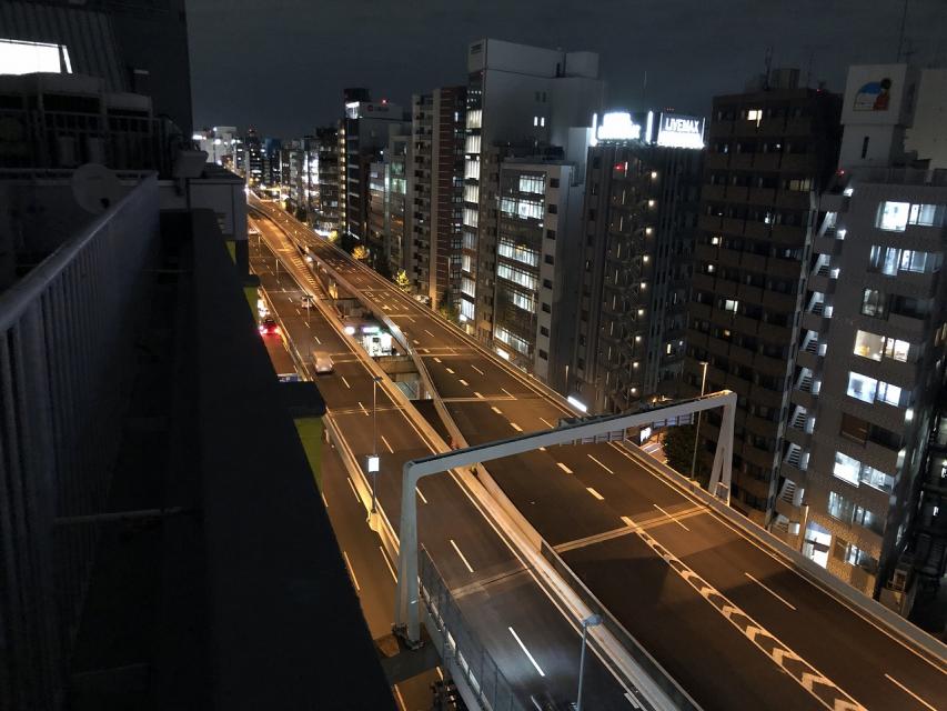 神田首都高沿いビル屋上_夜景2|屋上撮影